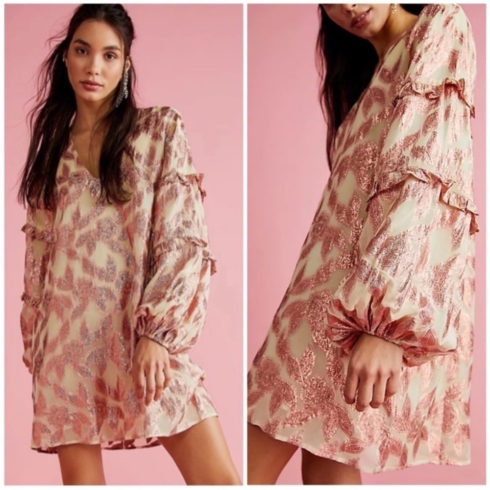 Jen's Pirate Booty Womens Rising Star Mini Dress Fully Lined Ruffle Rose Size XS